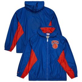 Mitchell & Ness Men's Mitchell & Ness Blue New York Knicks Playmaker Full-Zip Hooded Windbreaker Jacket 