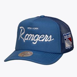 Mitchell & Ness Men's Mitchell & Ness Blue New York Rangers Head Coach Trucker Adjustable Hat 