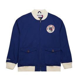 Mitchell & Ness Men's Mitchell & Ness Blue New York Rangers Vintage Coaches Cotton Twill Full-Zip Jacket 
