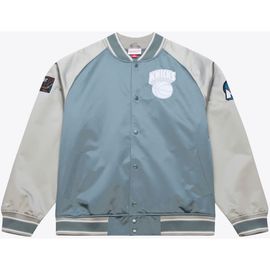 Mitchell & Ness Men's Mitchell & Ness Blue/Silver New York Knicks Thunderstorm Lightweight Satin Full-Snap Jacket 