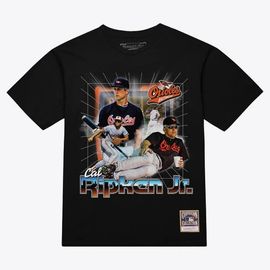 Mitchell & Ness Men's Mitchell & Ness Cal Ripken Jr. Black Baltimore Orioles Legendary Collage Player T-Shirt 