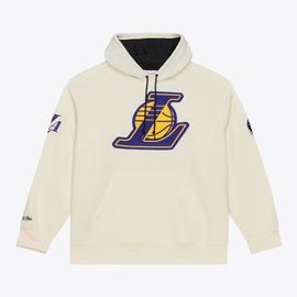 Mitchell & Ness Men's Mitchell & Ness Cream Los Angeles Lakers Hardwood Classics Chainstitch Premium Fleece Hoodie 