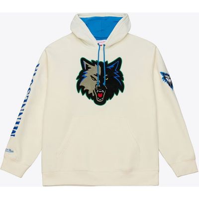 Mitchell & Ness Men's Mitchell & Ness Cream Minnesota Timberwolves Hardwood Classics Chainstitch Premium Fleece Hoodie 