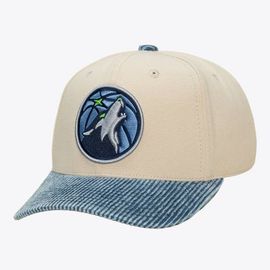 Mitchell & Ness Men's Mitchell & Ness Cream/Blue Minnesota Timberwolves Washed Corduroy Pro Crown Snapback Hat 