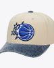 Mitchell & Ness Men's Mitchell & Ness Cream/Blue Orlando Magic Washed Corduroy Pro Crown Snapback Hat  - 1