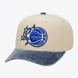 Mitchell & Ness Men's Mitchell & Ness Cream/Blue Orlando Magic Washed Corduroy Pro Crown Snapback Hat 