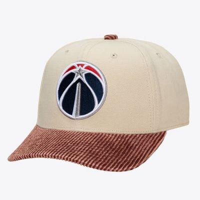 Mitchell & Ness Men's Mitchell & Ness Cream/Red Washington Wizards Washed Corduroy Pro Crown Snapback Hat 
