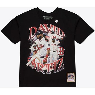 Mitchell & Ness Men's Mitchell & Ness David Ortiz Black Boston Red Sox Legendary Collage Player T-Shirt 