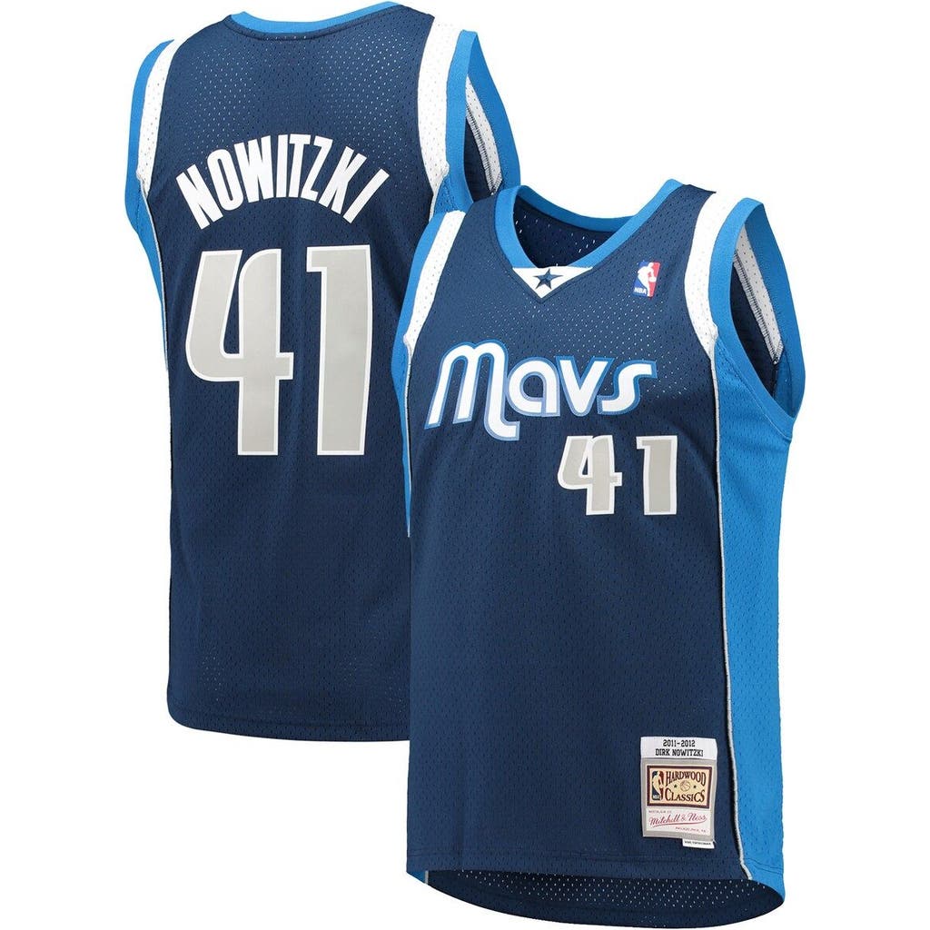 Mitchell & Ness Men's Mitchell & Ness Dirk Nowitzki Navy Dallas Mavericks Hardwood Classics Swingman Jersey 