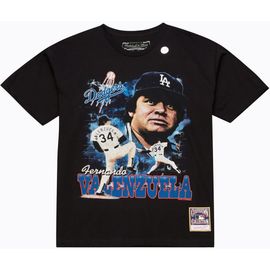 Mitchell & Ness Men's Mitchell & Ness Fernando Valenzuela Black Los Angeles Dodgers Legendary Collage Player T-Shirt 