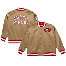 Mitchell & Ness Men's Mitchell & Ness Gold San Francisco 49ers 80th Anniversary Heavyweight Satin Full-Snap Jacket 