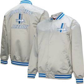 Mitchell & Ness Men's Mitchell & Ness Gray Detroit Lions Double Down Satin Full-Snap Jacket 