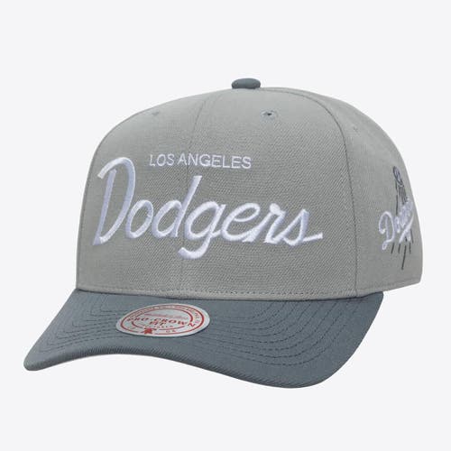 Mitchell & Ness Men's Mitchell & Ness Gray Los Angeles Dodgers Thunderstorm Head Coach Pro-Crown Adjustable Hat 