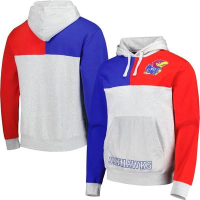 Mitchell & Ness Men's Mitchell & Ness Heather Gray Kansas Jayhawks Tie-Breaker Pullover Hoodie 