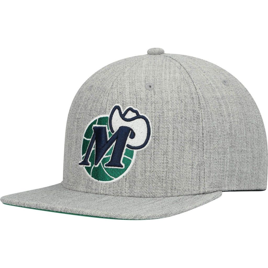 Mitchell & Ness Men's Mitchell & Ness Heathered Gray Dallas Mavericks Hardwood Classics Team 2.0 Snapback Hat