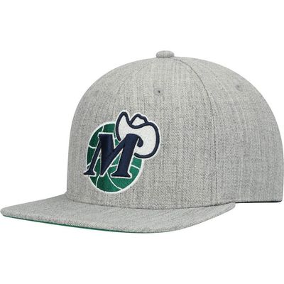 Mitchell & Ness Men's Mitchell & Ness Heathered Gray Dallas Mavericks Hardwood Classics Team 2.0 Snapback Hat