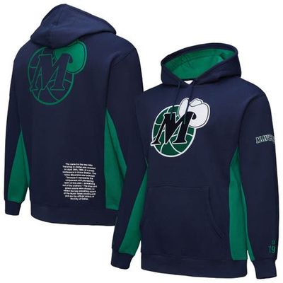 Mitchell & Ness Men's Mitchell & Ness Navy Dallas Mavericks Hardwood Classics Team Origins Fleece Pullover Hoodie 