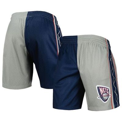 Mitchell & Ness Men's Mitchell & Ness Navy/Silver New Jersey Nets Hardwood Classics 2006 Split Swingman Shorts 