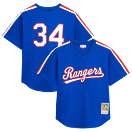 Mitchell & Ness Men's Mitchell & Ness Nolan Ryan Royal Texas Rangers Big & Tall Cooperstown Mesh Batting Practice Jersey 