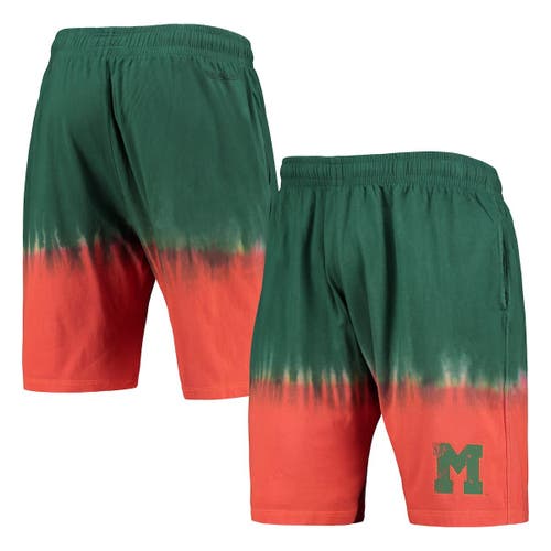 Mitchell & Ness Men's Mitchell & Ness Orange/Green Miami Hurricanes Tie-Dye Shorts 
