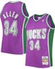 Mitchell & Ness Men's Mitchell & Ness Ray Allen Purple Milwaukee Bucks 2001/02 Hardwood Classics Swingman Jersey  - 1
