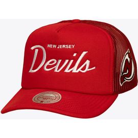 Mitchell & Ness Men's Mitchell & Ness Red New Jersey Devils Head Coach Trucker Adjustable Hat 