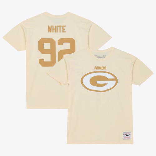Mitchell & Ness Men's Mitchell & Ness Reggie White Cream Green Bay Packers Sandman Name & Number T-Shirt 