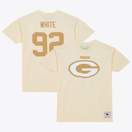 Mitchell & Ness Men's Mitchell & Ness Reggie White Cream Green Bay Packers Sandman Name & Number T-Shirt 