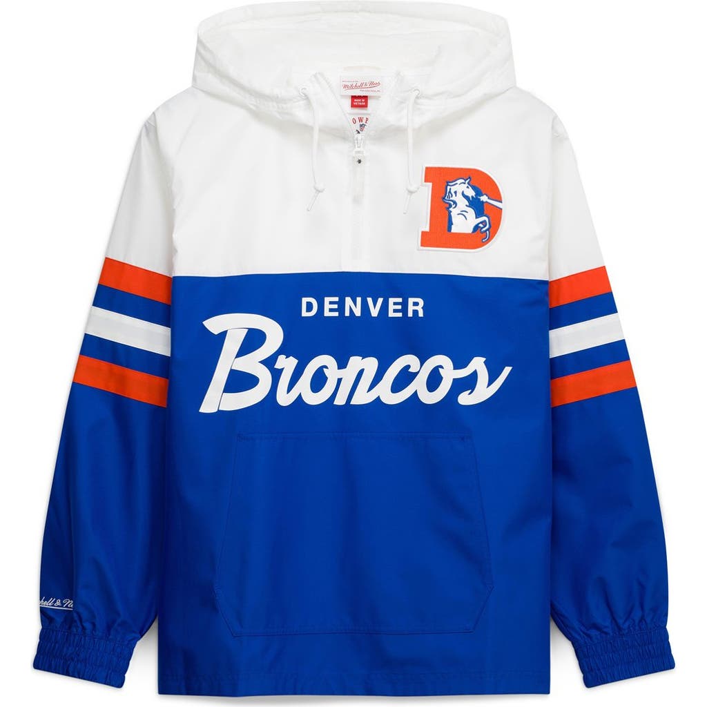 Mitchell & Ness Men's Mitchell & Ness Royal Denver Broncos Head Coach Anorak Quarter-Zip Windbreaker Jacket 