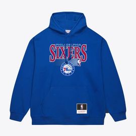 Mitchell & Ness Men's Mitchell & Ness Royal Philadelphia 76ers Team Name Stack & Logo Hoodie 