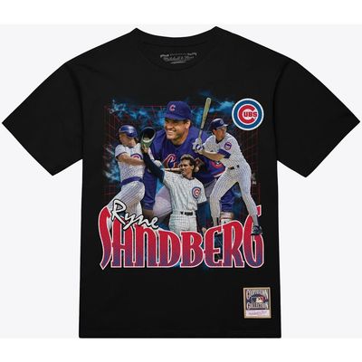 Mitchell & Ness Men's Mitchell & Ness Ryne Sandberg Black Chicago Cubs Legendary Collage Player T-Shirt 