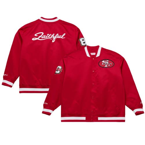 Mitchell & Ness Men's Mitchell & Ness Scarlet San Francisco 49ers 80th Anniversary Heavyweight Satin Full-Snap Jacket 