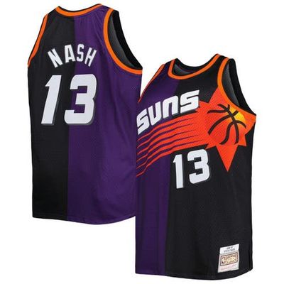 Mitchell & Ness Men's Mitchell & Ness Steve Nash Purple/Black Phoenix Suns Big & Tall Hardwood Classics 1996/97 Split Swingman Jersey 