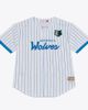 Mitchell & Ness Men's Mitchell & Ness White Minnesota Timberwolves Head Coach Pinstripe Mesh Full-Button Baseball Jersey  - 1