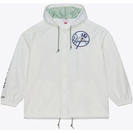 Mitchell & Ness Men's Mitchell & Ness White New York Yankees Yacht Rock Coaches Full-Snap Hooded Windbreaker Jacket 