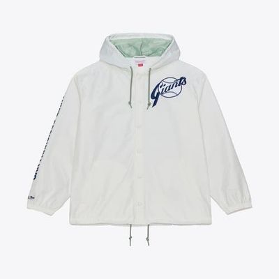Mitchell & Ness Men's Mitchell & Ness White San Francisco Giants Yacht Rock Coaches Full-Snap Hooded Windbreaker Jacket 