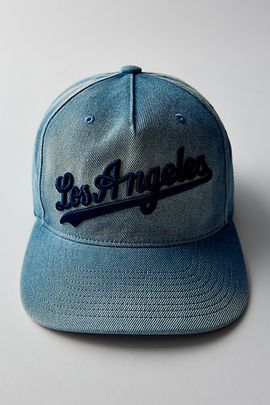 Mitchell & Ness Mitchell & Ness MLB Los Angeles Dodgers Denim Original Snapback Hat in Light Blue, Men's at Urban Outfitters
