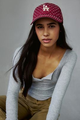 Mitchell & Ness Mitchell & Ness MLB Los Angeles Dodgers Polka Dot Hat in Maroon, Women's at Urban Outfitters