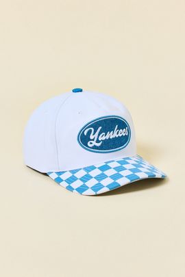 Mitchell & Ness Mitchell & Ness MLB New York Yankees Checkered Brim Hat in Blue, Men's at Urban Outfitters