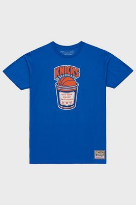 Mitchell & Ness Mitchell & Ness NBA New York Knicks Hardwood Classics Coffee Graphic Tee in Blue, Men's at Urban Outfitters