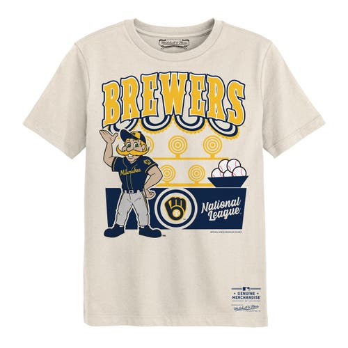 Mitchell & Ness Preschool Mitchell & Ness Cream Milwaukee Brewers Step Back Up T-Shirt 