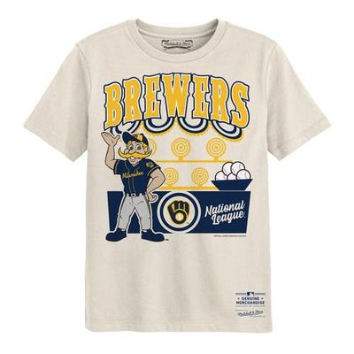 Mitchell & Ness Preschool Mitchell & Ness Cream Milwaukee Brewers Step Back Up T-Shirt 