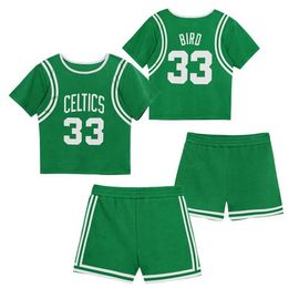 Mitchell & Ness Preschool Mitchell & Ness Larry Bird Kelly Green Boston Celtics Play by Place Two-Pack T-Shirt & Shorts Set 