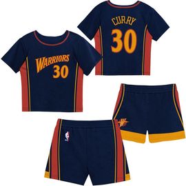 Mitchell & Ness Preschool Mitchell & Ness Stephen Curry Navy Golden State Warriors Play by Place Two-Pack T-Shirt & Shorts Set 