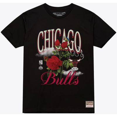 Mitchell & Ness Unisex Mitchell & Ness  Black Chicago Bulls Floral Graphic T-Shirt 