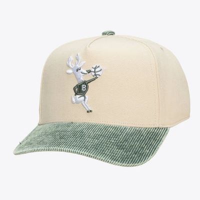 Mitchell & Ness Unisex Mitchell & Ness Cream/Green Milwaukee Bucks Faded Pro Snapback Hat 