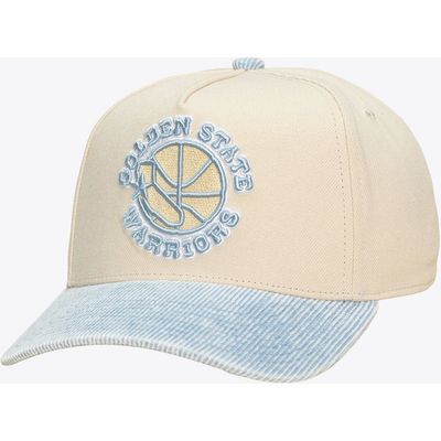 Mitchell & Ness Unisex Mitchell & Ness Cream/Light Blue Golden State Warriors Faded Pro Snapback Hat 