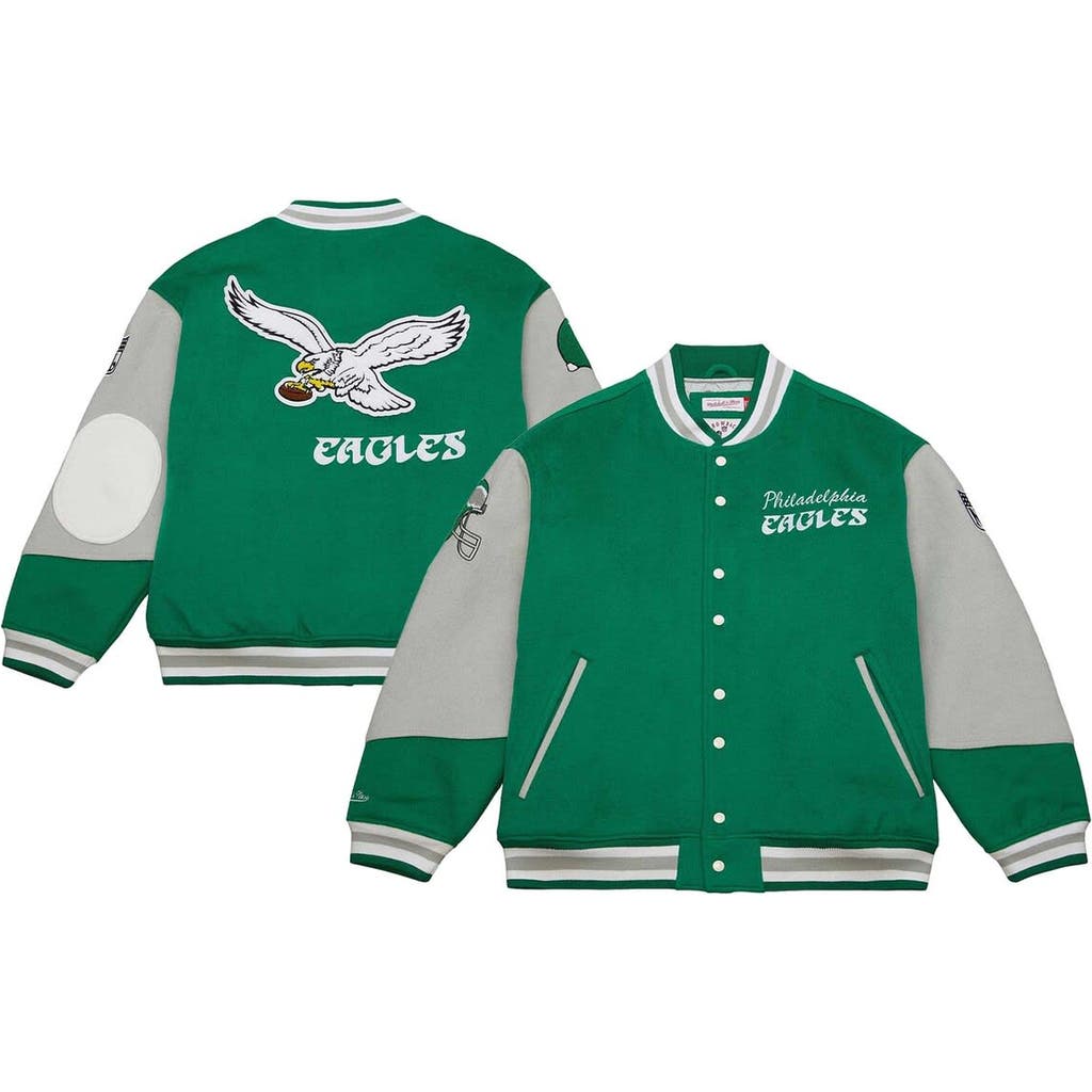 Mitchell & Ness Unisex Mitchell & Ness Kelly Green Philadelphia Eagles Varsity Team Full-Snap Jacket 
