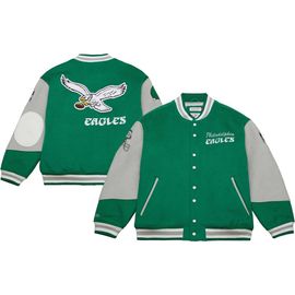 Mitchell & Ness Unisex Mitchell & Ness Kelly Green Philadelphia Eagles Varsity Team Full-Snap Jacket 
