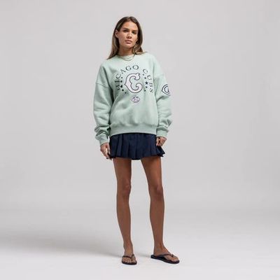 Mitchell & Ness Women's Mitchell & Ness  Green Chicago Cubs Yacht Rock Sweatshirt 